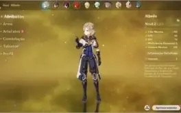 Conta Genshin Impact AR31 Diluc, Mona, Albedo PC / celular