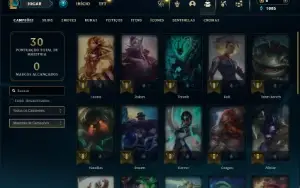 Platina 3 com 30 Champs e 3 Skins
