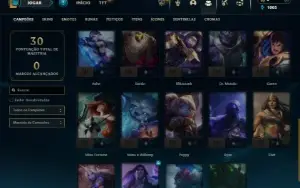 Platina 3 com 30 Champs e 3 Skins
