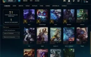 Conta prata 2 com 25 Champs e 4 Skins +1 Mitica