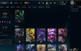 Vendo Conta Lol - Mestre Soloq Ultima Season - 192 Skins