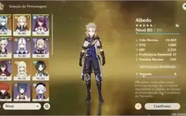 GENSHIN AR 51 + 5 PERSONAGENS 5* + 3 ARMAS 5*