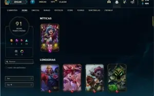 Conta prata 2 com 145 Champs e 91 Skins
