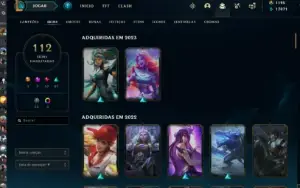 Conta lol g3 com 112 skins