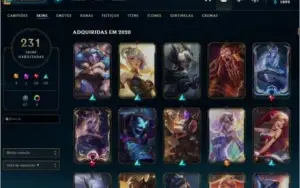 conta league of legends / 231 skins