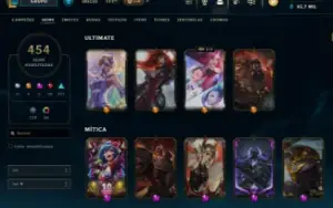 Conta LoL 454 Skins +R$ 4.000,00 Investidos!!