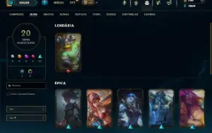 Diamante 4 com 50 Champs e 20 Skins