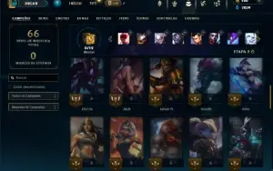 Diamante 4 com 50 Champs e 20 Skins