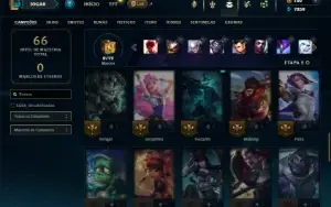 Diamante 4 com 50 Champs e 20 Skins