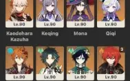 CONTA AR60 — Raiden C1, Itto C2, Ayaka C1 + outros T