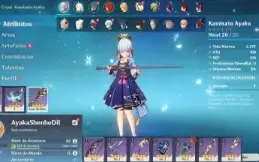 Conta Genshin Impact AR 10 com Ayaka, Shenhe e Diluc