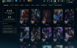 Unranked com TODOS os Champs e 166 Skins ( JG / ADC / ADC )