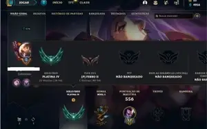 Conta Platina 4 com TODOS os champs e 153 Skins + 3 Vitorios