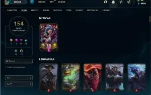 Conta Platina 4 com TODOS os champs e 153 Skins + 3 Vitorios