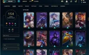 Conta Platina 4 com TODOS os champs e 153 Skins + 3 Vitorios