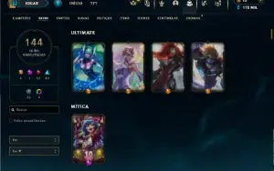 Platina 2 com TODOS os champs e 144 Skins ( MAIN TOP )