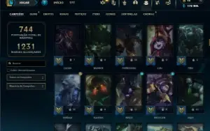 Platina 2 com TODOS os champs e 144 Skins ( MAIN TOP )