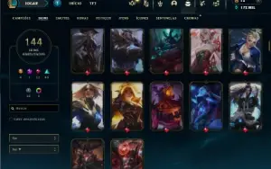 Platina 2 com TODOS os champs e 144 Skins ( MAIN TOP )