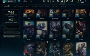 Platina 2 com TODOS os champs e 144 Skins ( MAIN TOP )