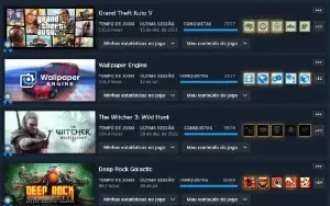 Conquistas STEAM - platinas ou conquista especifica
