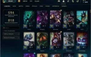 Conta ouro 4 com 138 skins e TODOS os champs