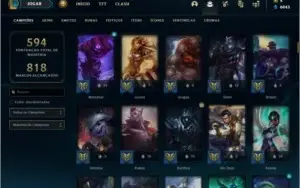 Conta ouro 4 com 138 skins e TODOS os champs