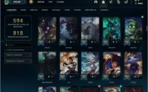 Conta ouro 4 com 138 skins e TODOS os champs