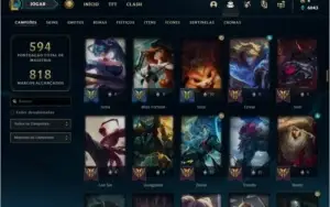 Conta ouro 4 com 138 skins e TODOS os champs