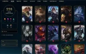 CONTA  DE LOL LEVEL720 COM 228 SKINS E 40 CHOMAS