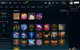 CONTA ANTIGA 2013 DIVERSAS SKINS LEGADO LEAGUE OF LEGENDS
