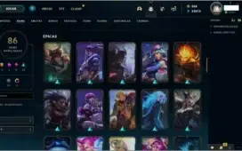 CONTA ANTIGA 2013 DIVERSAS SKINS LEGADO LEAGUE OF LEGENDS