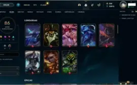 CONTA ANTIGA 2013 DIVERSAS SKINS LEGADO LEAGUE OF LEGENDS