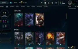 CONTA LOL LVL 212 - 100 CAMPEÕES - 57 SKINS