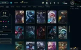 CONTA LOL LVL 212 - 100 CAMPEÕES - 57 SKINS