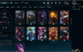 CONTA LOL LVL 212 - 100 CAMPEÕES - 57 SKINS