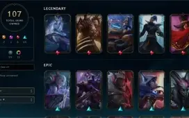 conta de lol d1/d3 - 150 champs - 107 skins. criada em 2014.