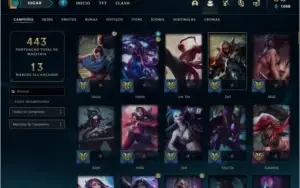 CONTA LOL PLATINA 1 QUASE TODOS OS CAMPEOES