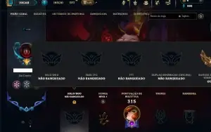 Unranked com 100 Champs e 68 Skins