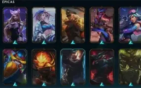 LEAGUE OF LEGENDS 113 SKINS TODOS OS CAMPEÕES