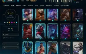Unranked com TODOS os Champs e 250 Skins ( MID / SUP / JG )