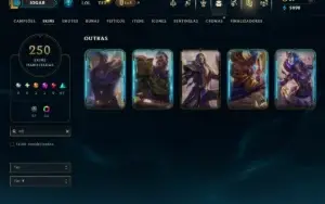 Unranked com TODOS os Champs e 250 Skins ( MID / SUP / JG )