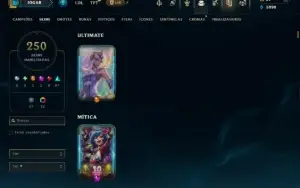 Unranked com TODOS os Champs e 250 Skins ( MID / SUP / JG )