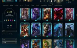 Unranked com TODOS os Champs e 250 Skins ( MID / SUP / JG )
