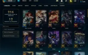 Conta Unranked com 65 Champs e 21 Skins