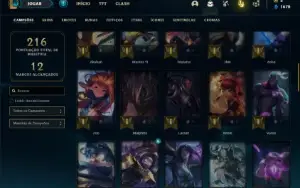 Conta Unranked com 65 Champs e 21 Skins