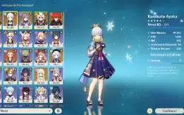 ⭐AR 49 Hutao, Ayaka, Itto, Keqing, Diluc e Alloy + Armas 5⭐