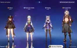 ⭐AR 49 Hutao, Ayaka, Itto, Keqing, Diluc e Alloy + Armas 5⭐