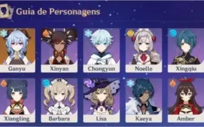 Genshin impact conta com Ganyu 5 ⭐ AR 13