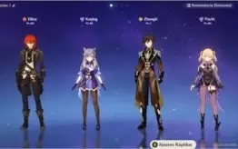 AR 45 NA - Diluc + Kequing + Zongli + Arma 5* + Diversos 4*