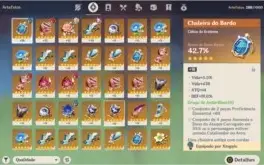 AR 45 NA - Diluc + Kequing + Zongli + Arma 5* + Diversos 4*
